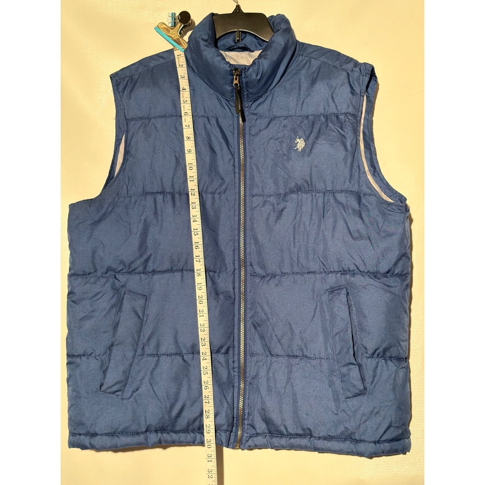 U.S. Polo Assn. Men's Puffer Vest XL Navy Blue Quilted Full Zip Jacket - Picture 5 of 7